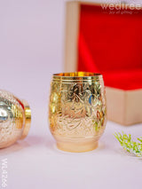 24Kt Gold Wine Glass - Set Of 2 -Wl4266 Brass Utility