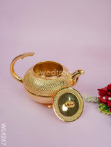 24Kt Gold Tea Cup Set With Plate And Spoon - Wl4267 Brass Utility