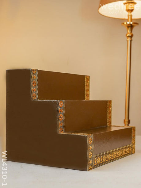 3 Step Golu Stand - Wl4310 Brown / Diya Padi