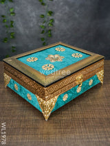 4 Jar Dry Fruit Box - Embossed Teal Blue Frame 7.5X9.5 Wl1978