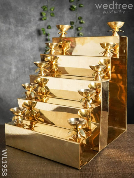 Brass 5 Step Golu Stand - Wl1958 Utility