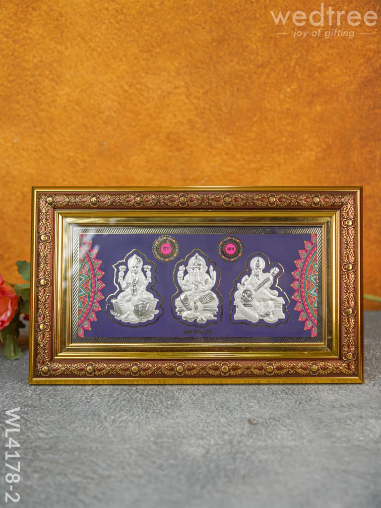 Lakshmi Ganesha Saraswathi 999 Silver Frame - Wl4178