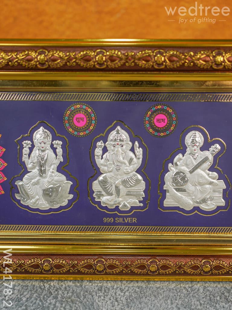 Lakshmi Ganesha Saraswathi 999 Silver Frame - Wl4178