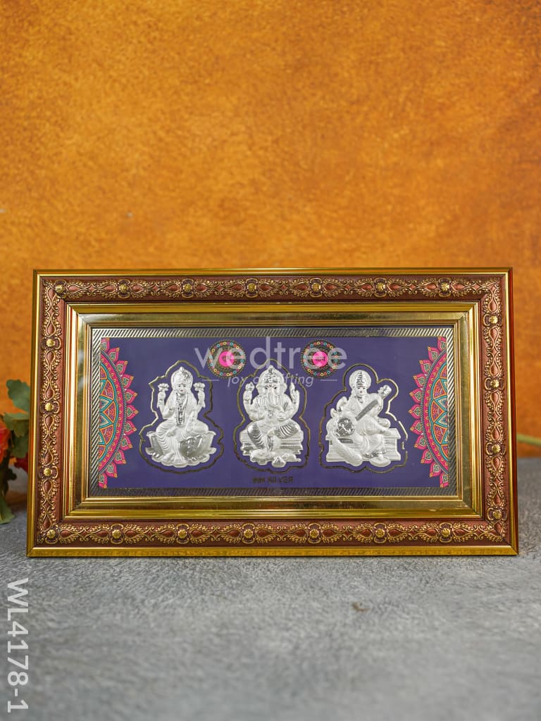 Lakshmi Ganesha Saraswathi 999 Silver Frame - Wl4178