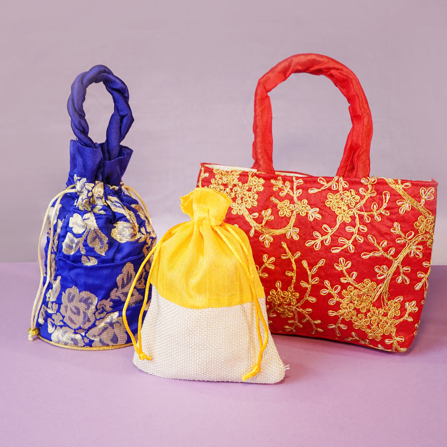 Return Gift for Ladies - Return Gifts | Brocade Korai Mat Bag