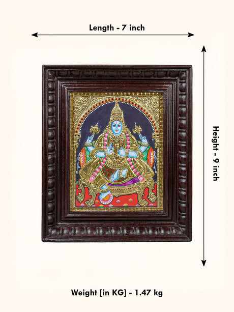 Tanjore Painting - Dhanvantri 10 x 8 inch - Flat [Gold Foil] - WL4265