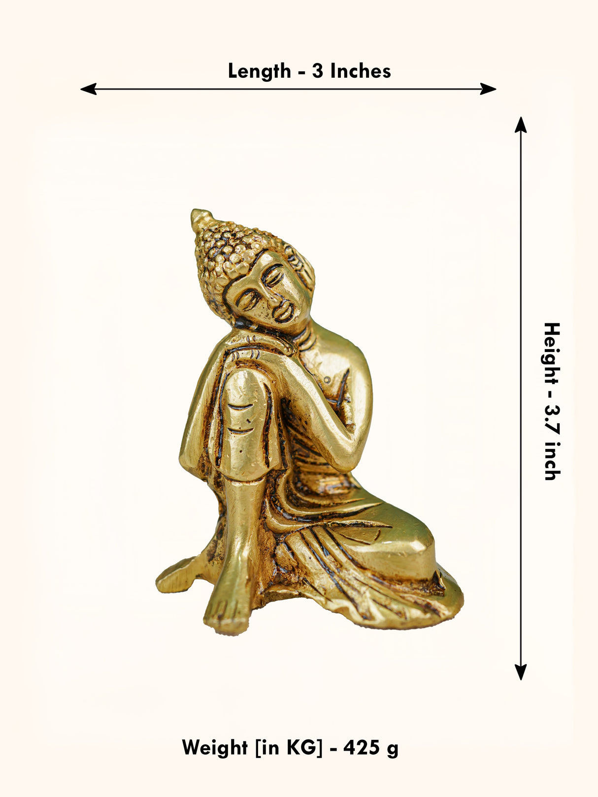 Brass Buddha Resting Statue - WL4389