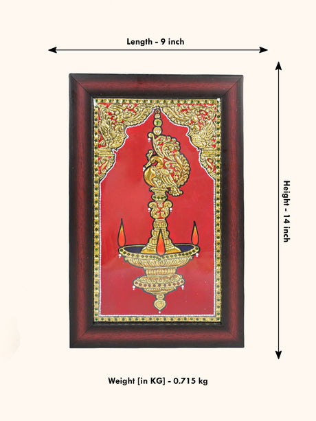 Tanjore Painting - Kuthu Vilaku - 14 x 9 inch - WL4513