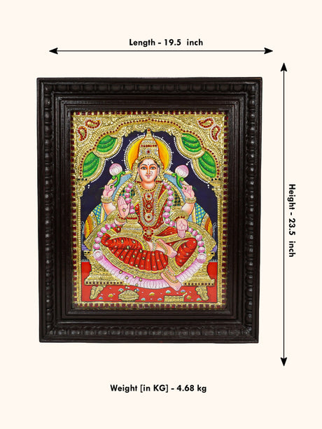 Tanjore Painting - Aishwarya Lakshmi - Flat (Gold foil) - 20 x 16 inch - WL4530