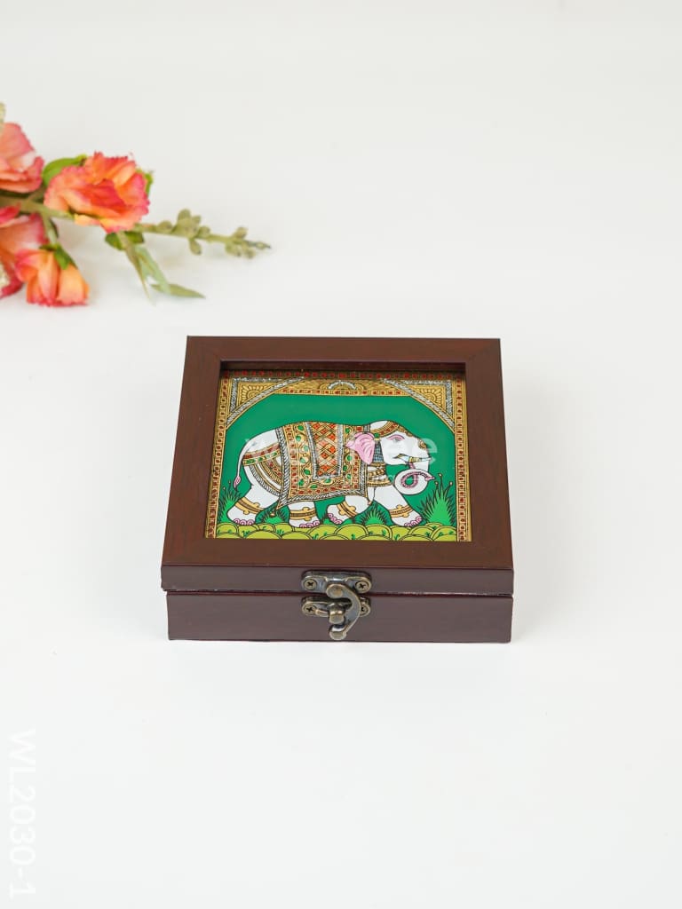 Acrylic Reverse Picture Jewellery Box - Elephant Wl2030-1 Organizers