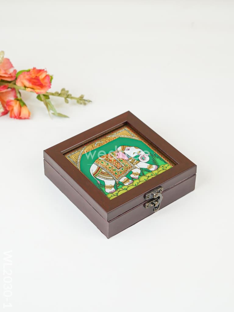 Acrylic Reverse Picture Jewellery Box - Elephant Wl2030-1 Organizers