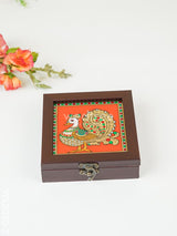 Acrylic Reverse Picture Jewellery Box - Tanjore Art Annapakshi1 Wl2030-2 Organizers