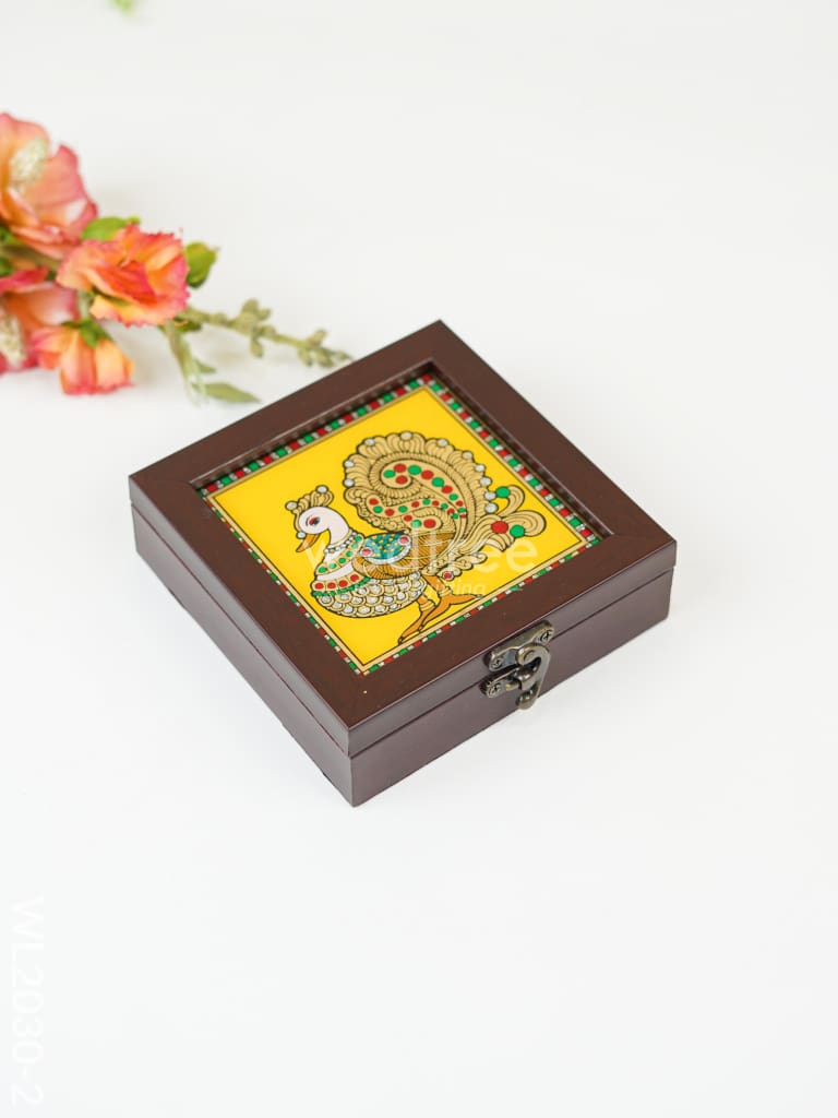 Acrylic Reverse Picture Jewellery Box - Tanjore Art Annapakshi1 Wl2030-2 Organizers