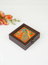 Acrylic Reverse Picture Jewellery Box - Tanjore Art Peacock1 Wl2030-4 Organizers