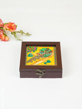 Acrylic Reverse Picture Jewellery Box - Tanjore Art Peacock1 Wl2030-4 Organizers