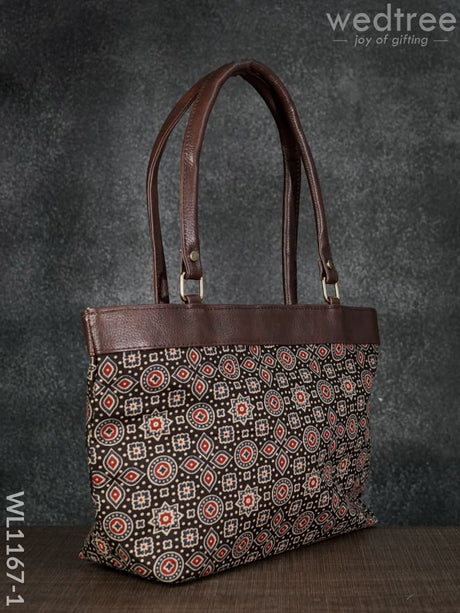 Ajrakh Printed Fabric Handbag - Wl1167 Regular Handbags