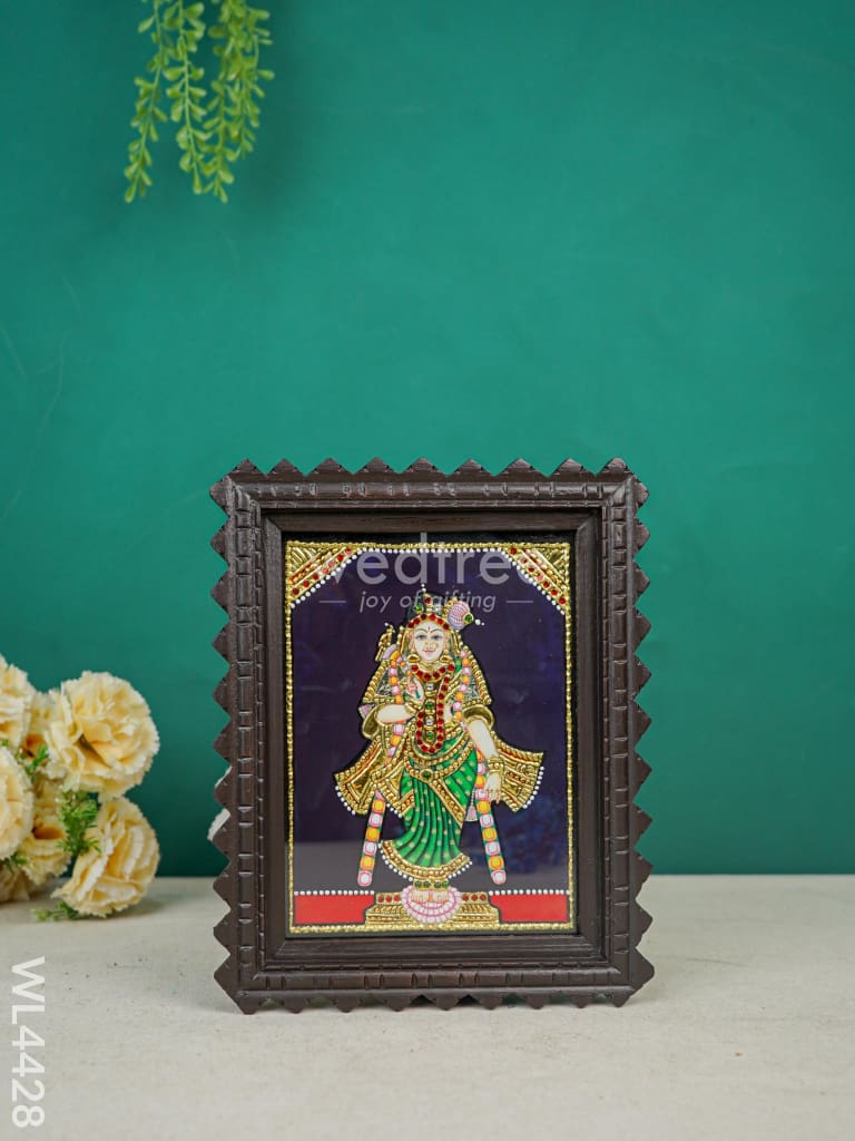 Andal Photo Frame With Tanjore Art Work - Flat (Gold Foil) 8 X 6 Inch Wl4428 Painting