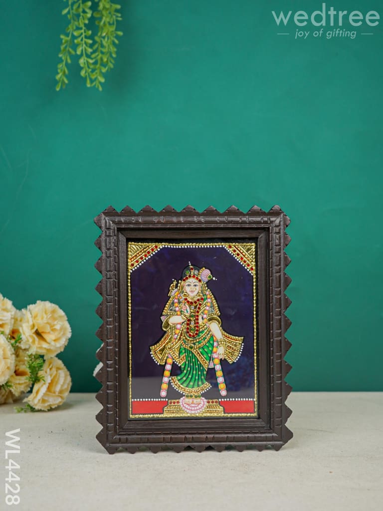 Andal Photo Frame With Tanjore Art Work - Flat (Gold Foil) 8 X 6 Inch Wl4428 Painting