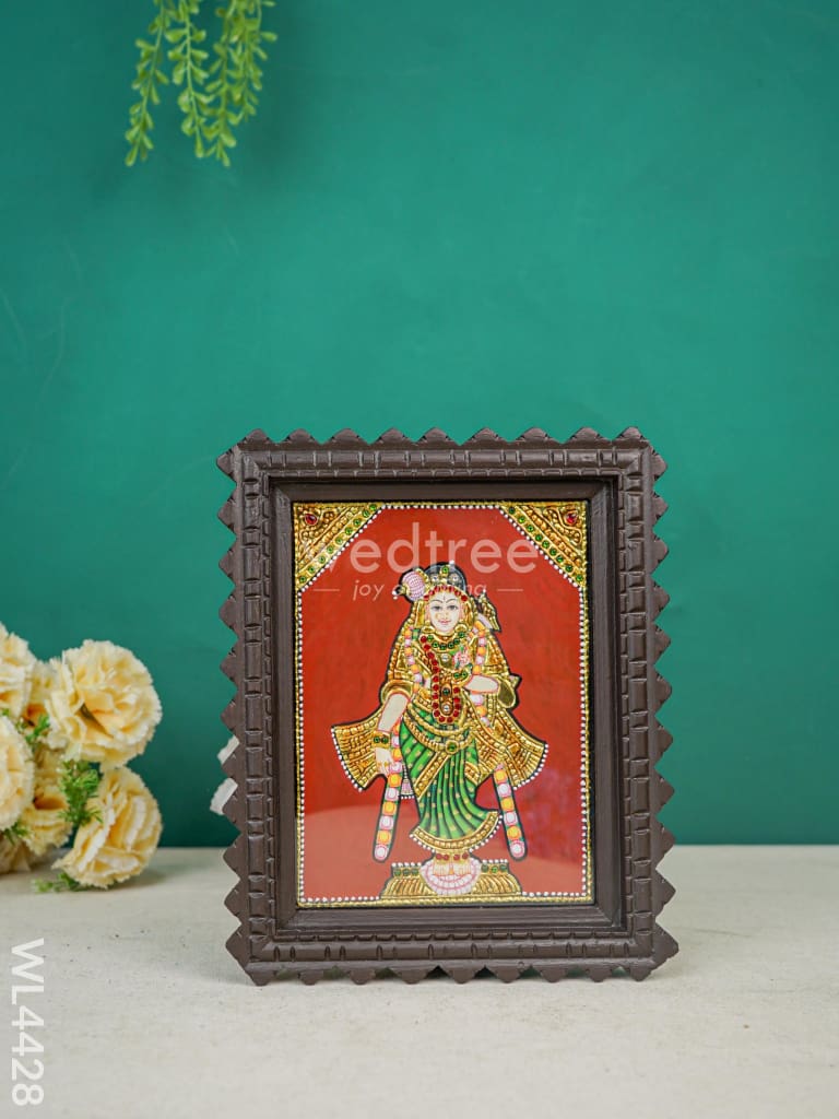 Andal Photo Frame With Tanjore Art Work - Flat (Gold Foil) 8 X 6 Inch Wl4428 Painting