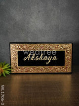 Antique Name Plate - Hand Painted 6X12 Black Wl1706-3 Plates