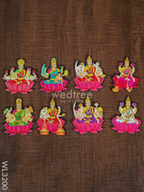 Ashtalakshmi Fridge Magnet Set - Wl3200 Wooden Decor