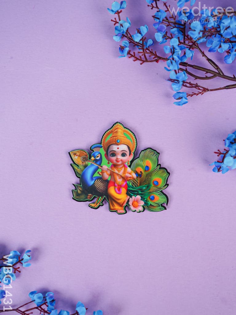 Baby Murugan With Peacock Fridge Magnet - Wbg1431 Rg