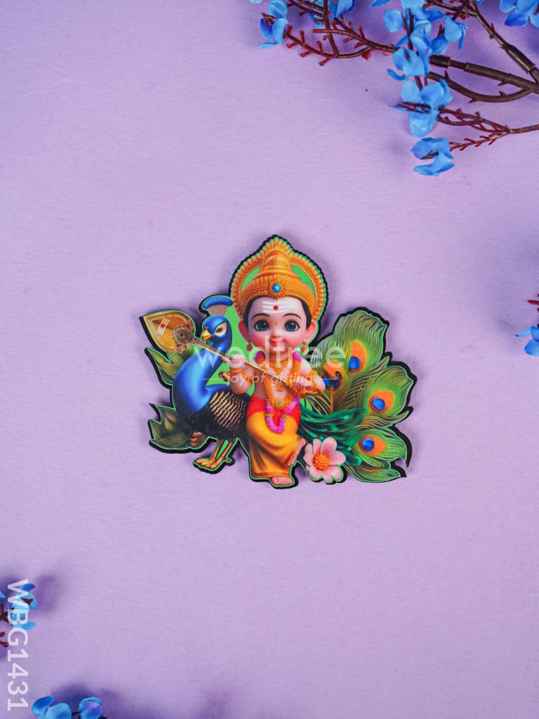 Baby Murugan With Peacock Fridge Magnet - Wbg1431 Rg