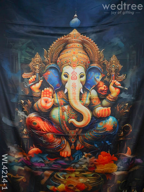 Back Drop Ganesha Design - Wl4214 Pooja Utilities