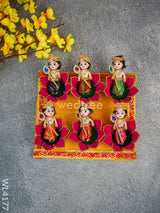 Bala Muruga With Lotus - Set Of 6 Wl4177 Dolls