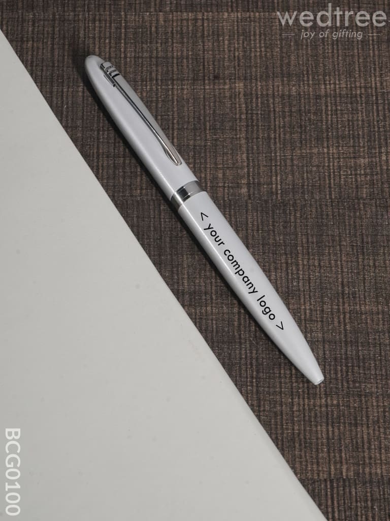 Ball Point Roller Pen (Pearl White Finish) - Bcg0100 Office Utility