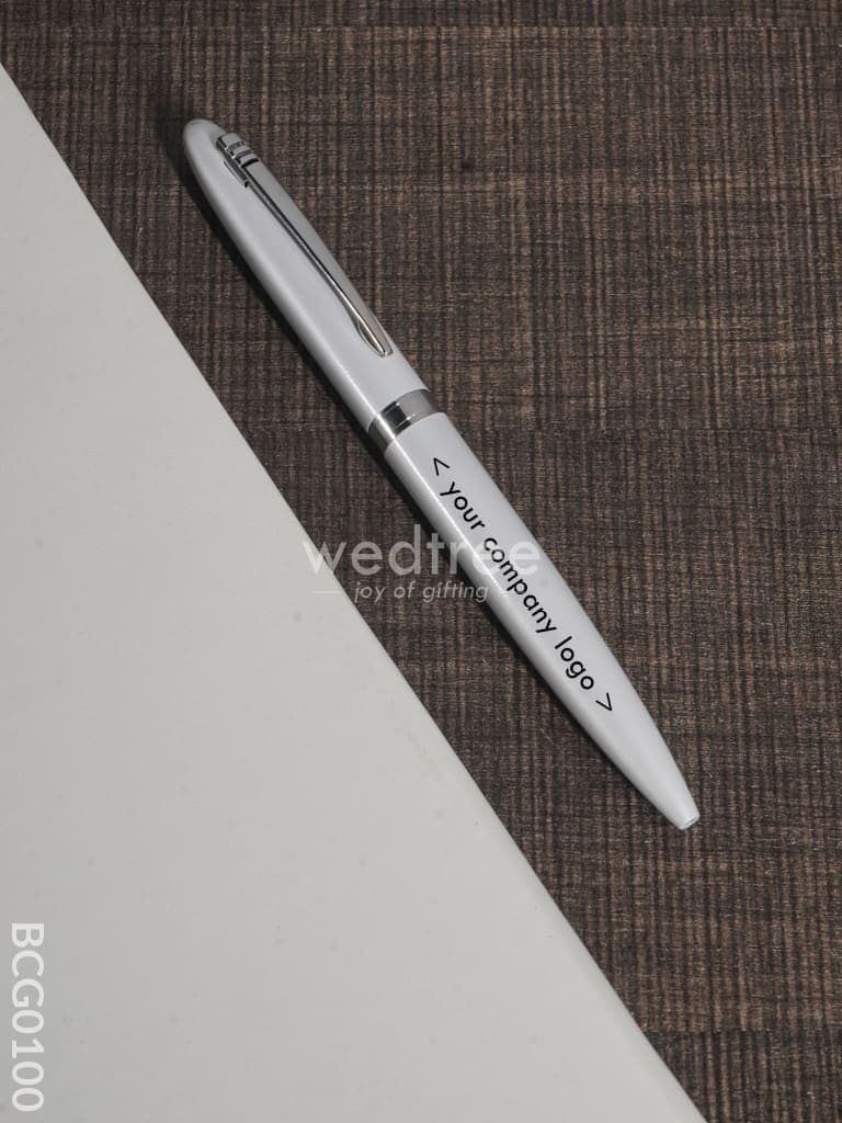 Ball Point Roller Pen (Pearl White Finish) - Bcg0100 Office Utility