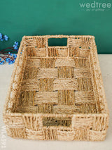 Banana Fiber Tray With Metal Frame - Wl4591 Trays & Plates Rg