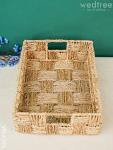 Banana Fiber Tray With Metal Frame - Wl4591 Trays & Plates Rg