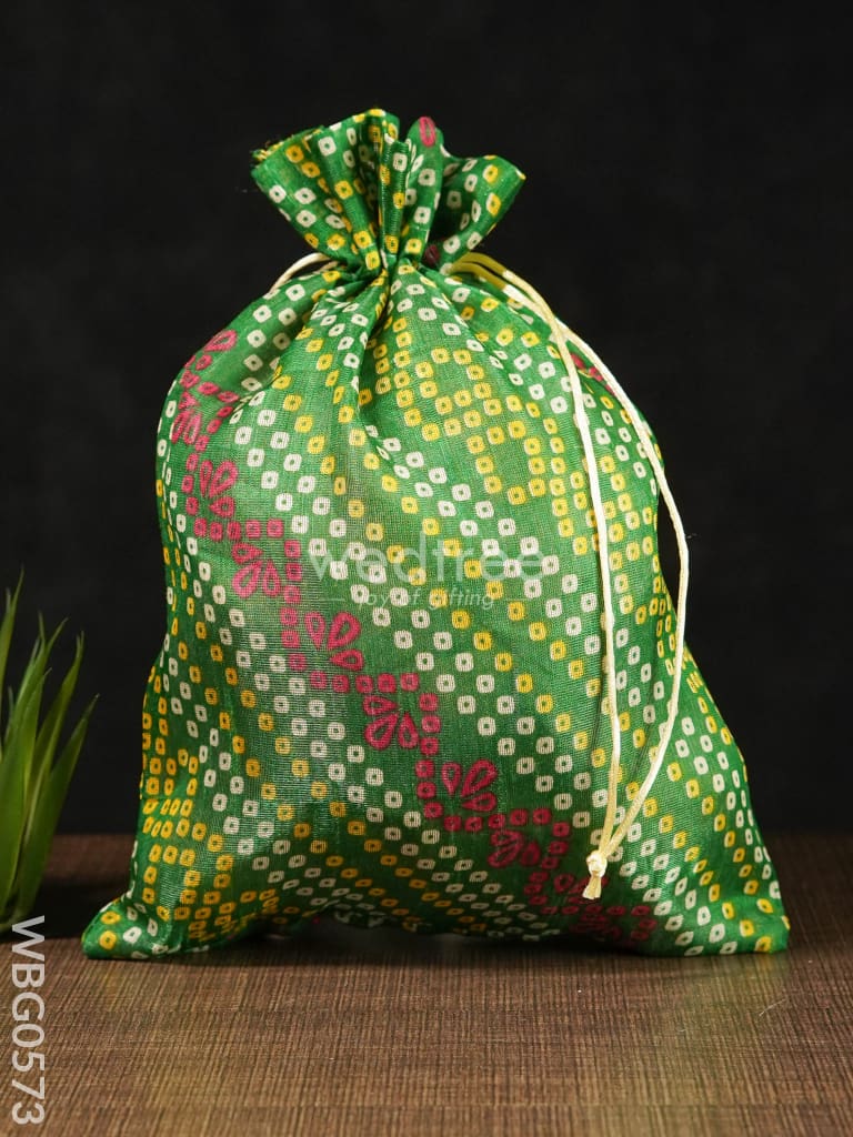 Bandhani Print String Bag (12X9) - Wbg0573 Bags