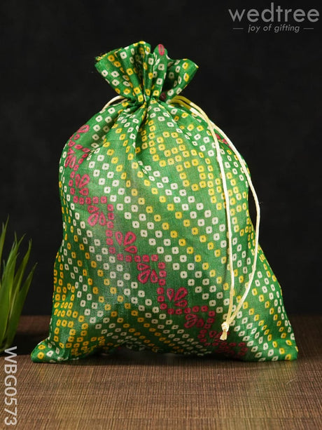 Bandhani Print String Bag (12X9) - Wbg0573 Bags