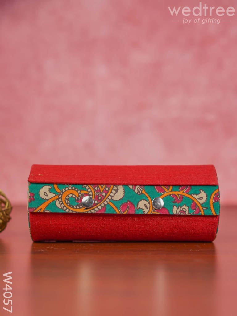 Bangle Holder 3 Partition With Mixed Kalamkari Design - W4057 Jewellery Holders