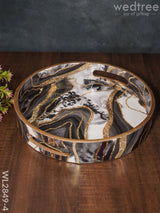 Black & Gold Abstract Digital Printed Tray - Set Of 3 Wl2849 Big Wooden Trays