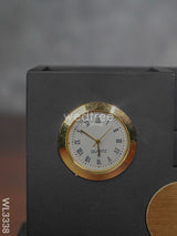 Black Matte Finish Pen Stand With Clock - Wl3338 Corporate Gifts