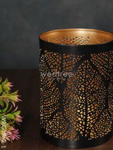 Black Matte Votive In Jhaali Pattern - Wbg0962 Candles