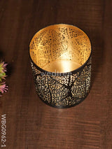 Black Matte Votive In Jhaali Pattern - Wbg0962 Candles