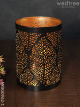 Black Matte Votive In Jhaali Pattern - Wbg0962 Candles