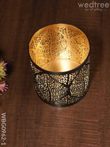 Black Matte Votive In Jhaali Pattern - Wbg0962 Candles