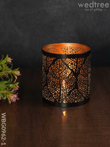 Black Matte Votive In Jhaali Pattern - Wbg0962 Candles