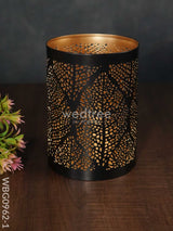 Black Matte Votive In Jhaali Pattern - Wbg0962 Medium Candles