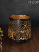 Black Matte Votive In Jhaali Pattern - Wl3118 Big Candles And Votives