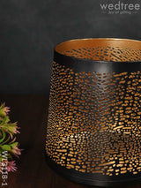 Black Matte Votive In Jhaali Pattern - Wl3118 Candles And Votives