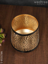 Black Matte Votive In Jhaali Pattern - Wl3118 Candles And Votives