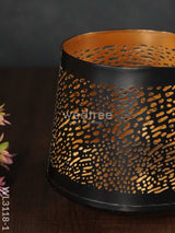 Black Matte Votive In Jhaali Pattern - Wl3118 Candles And Votives