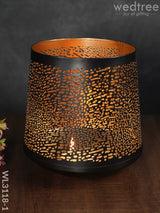 Black Matte Votive In Jhaali Pattern - Wl3118 Candles And Votives