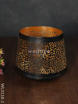 Black Matte Votive In Jhaali Pattern - Wl3118 Medium Candles And Votives